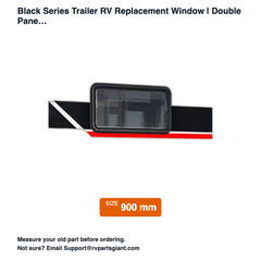 Black Series Replacement Window 17.7 x 35.4 in (450 x 900 mm) - dimensions