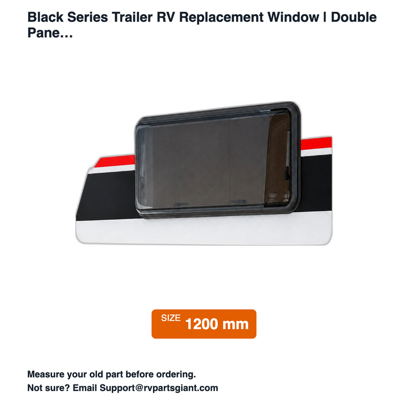 Black Series Replacement Window 19.7 x 47.2 in (500 x 1200 mm) - dimensions