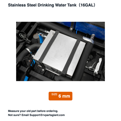 Stainless Steel Drinking Water Tank (16 GAL) - dimensions