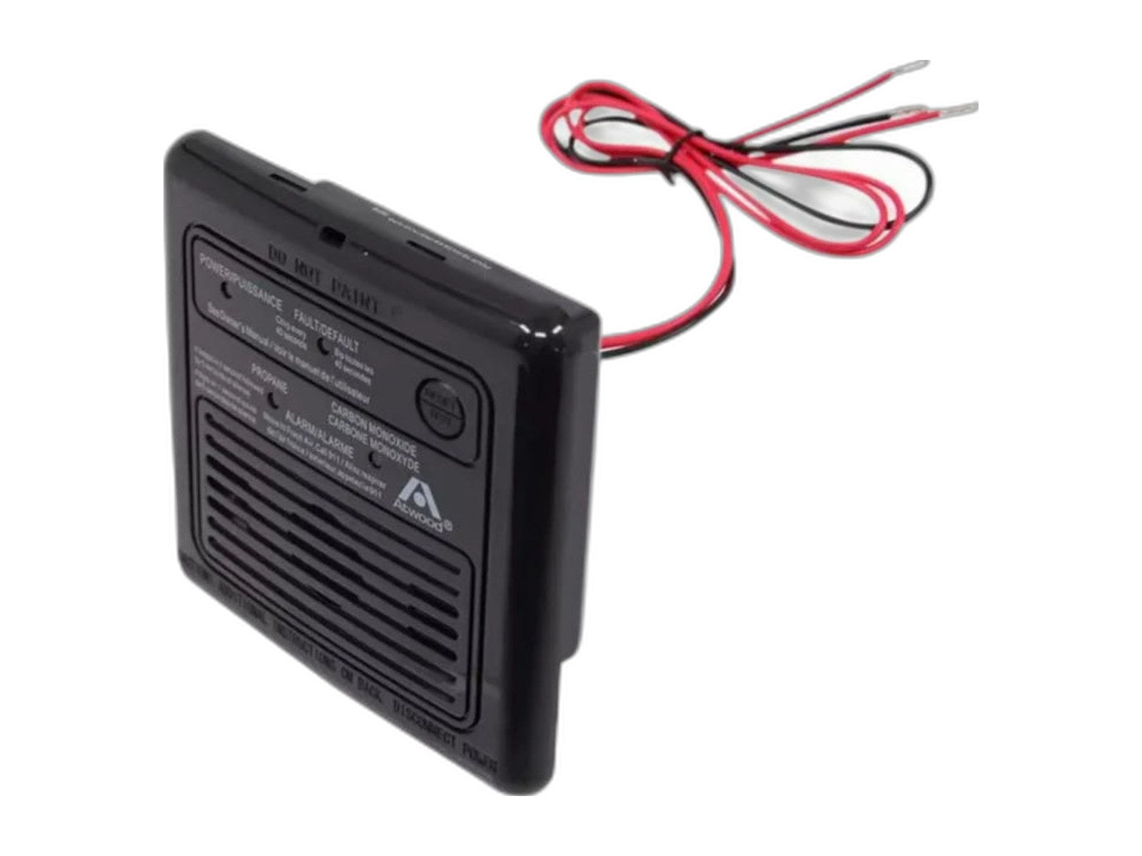 dometic 12v atwood carbon monoxide and lp on white background