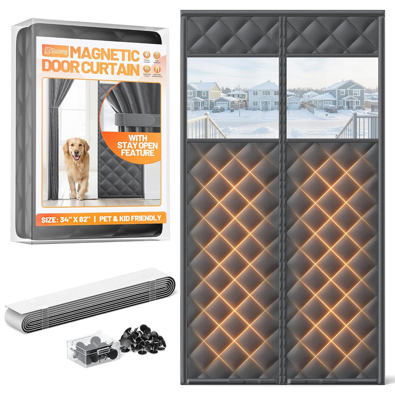 Magnetic Thermal Insulated Door Curtain Upgraded – product photo on white background