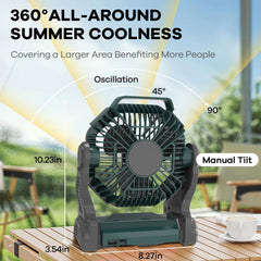 GVDV camping fan with LED lantern, view 3