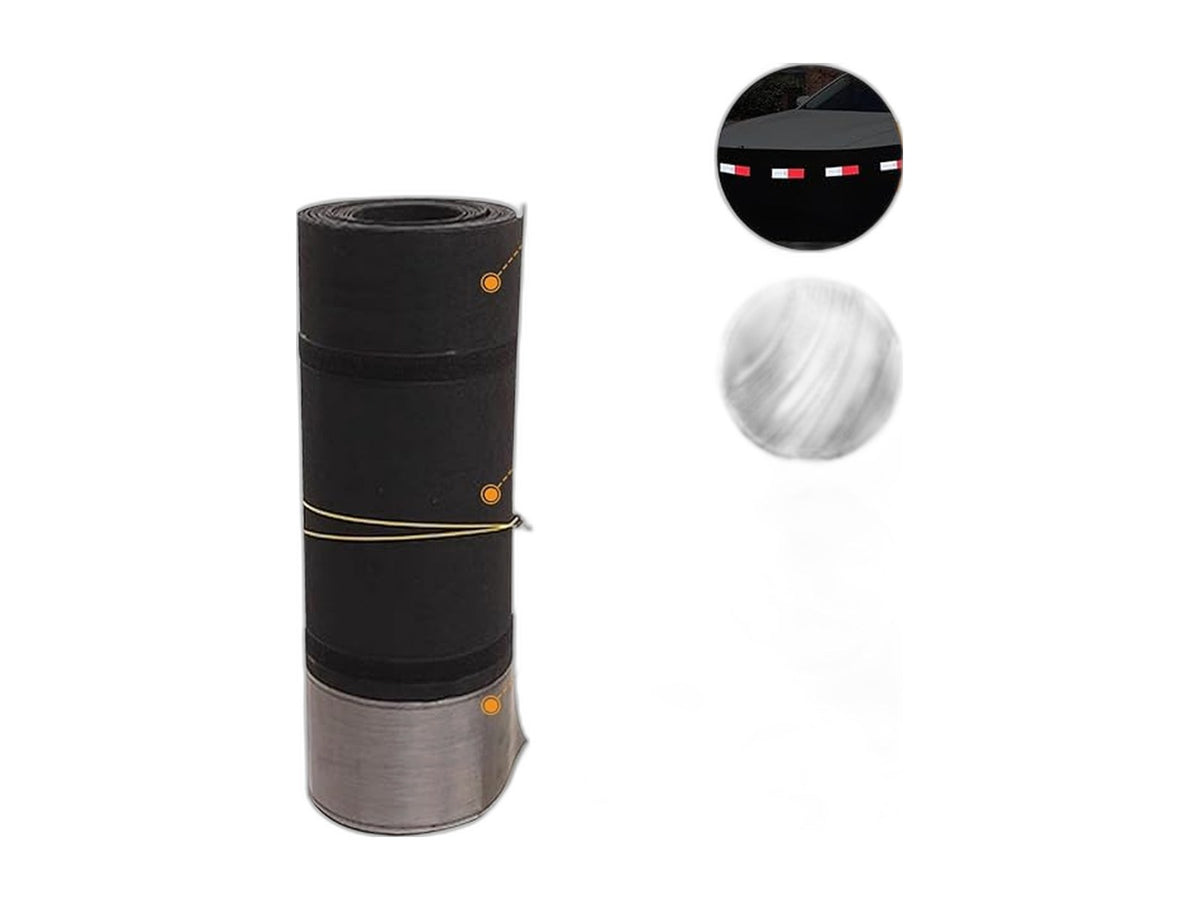 RV winter skirting roll with reflective strips