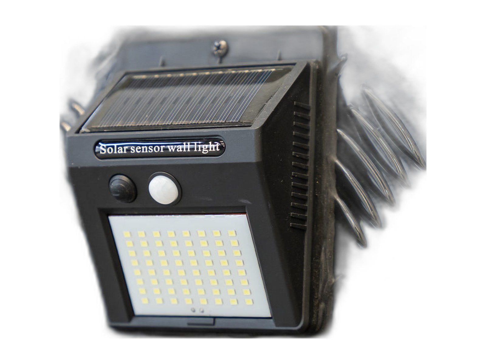 entrance door solar light on white background