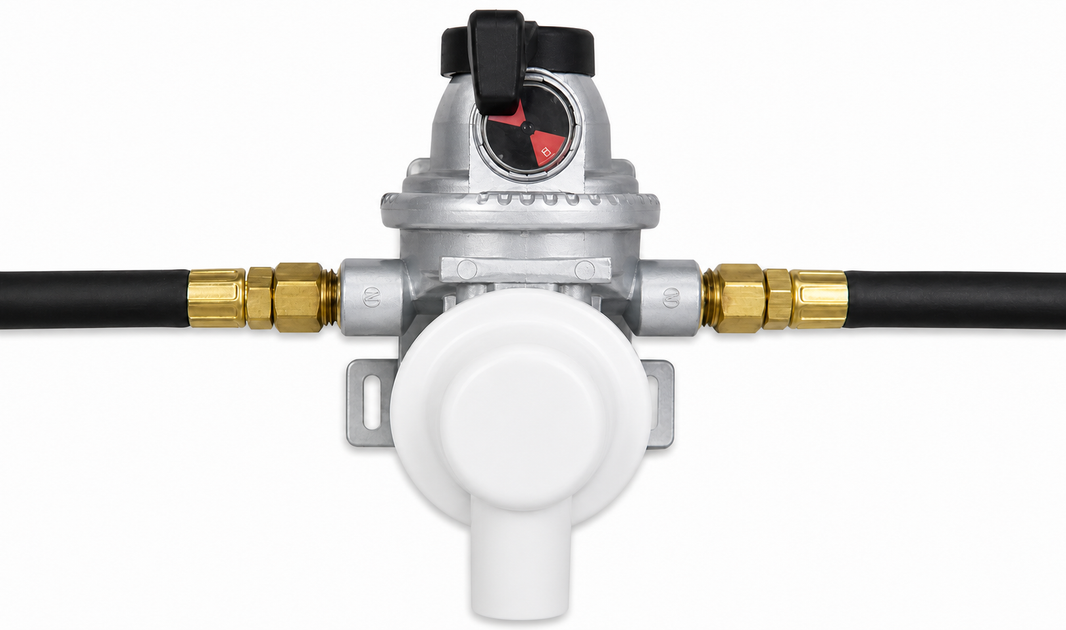 Automatic changeover LP propane regulator with pigtail hoses - view 2