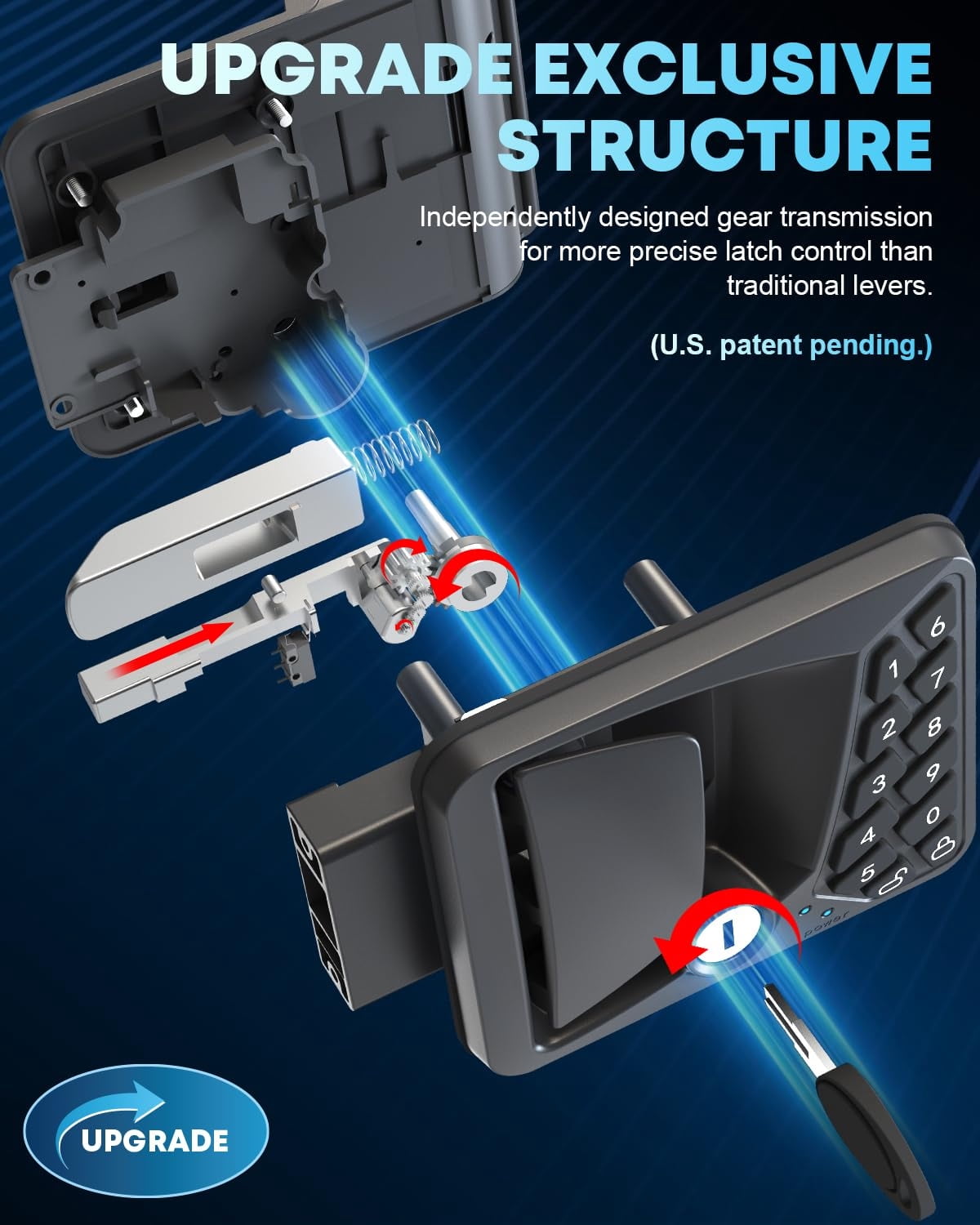Kohree keyless RV door lock, view 2