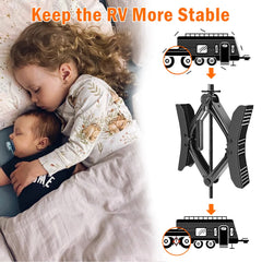 X-shaped RV wheel chock stabilizers, 2 sets