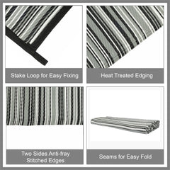 Reversible RV patio mat 6 x 9 ft, gray