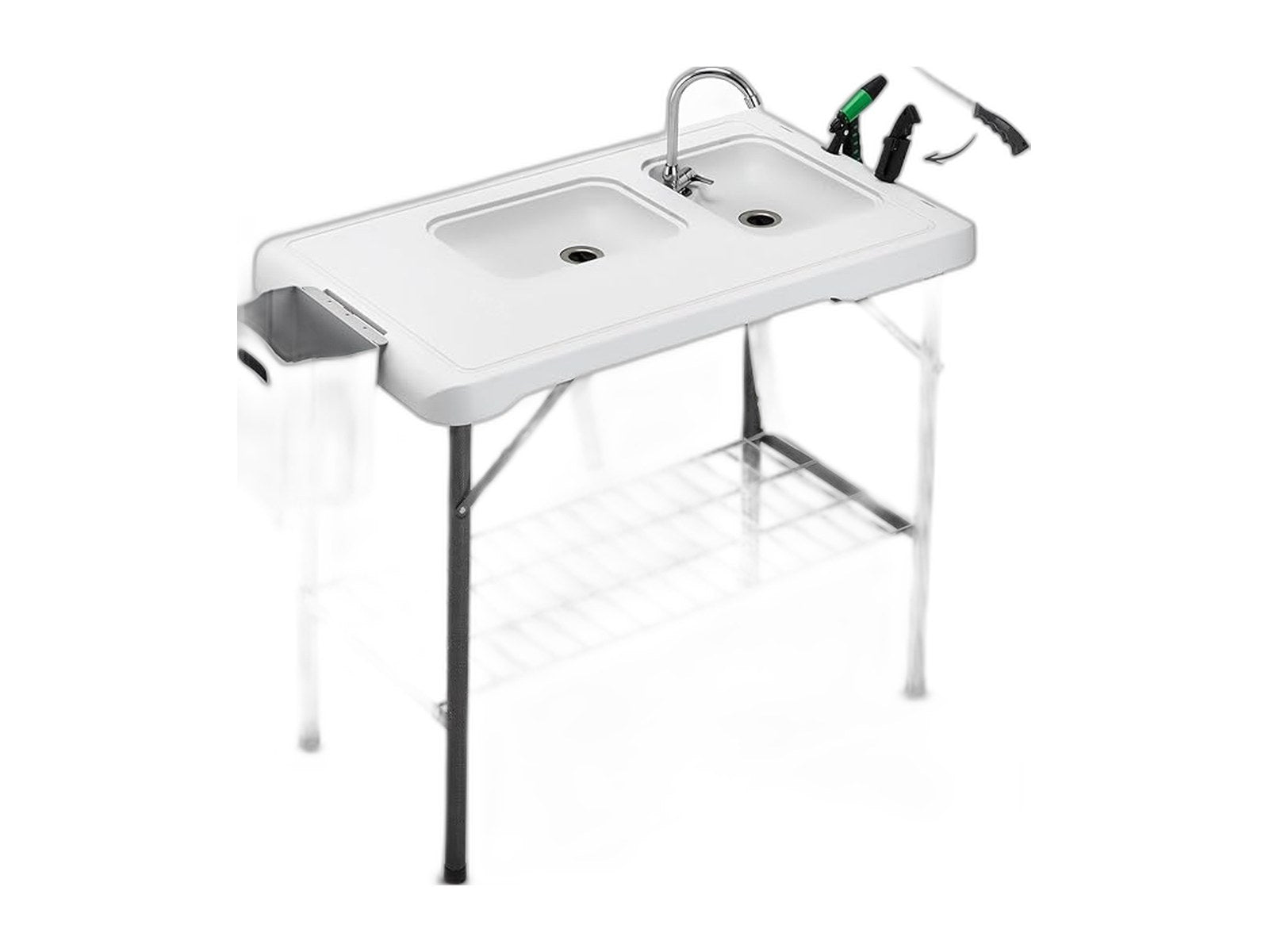 folding fish cleaning table portable camping double on white background