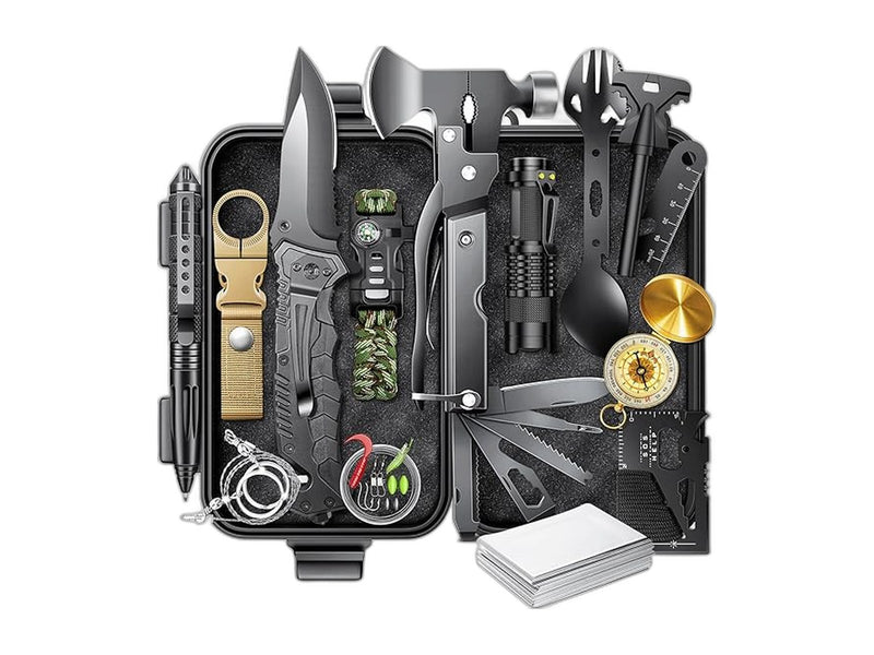 21 in 1 survival gear and camping kit case