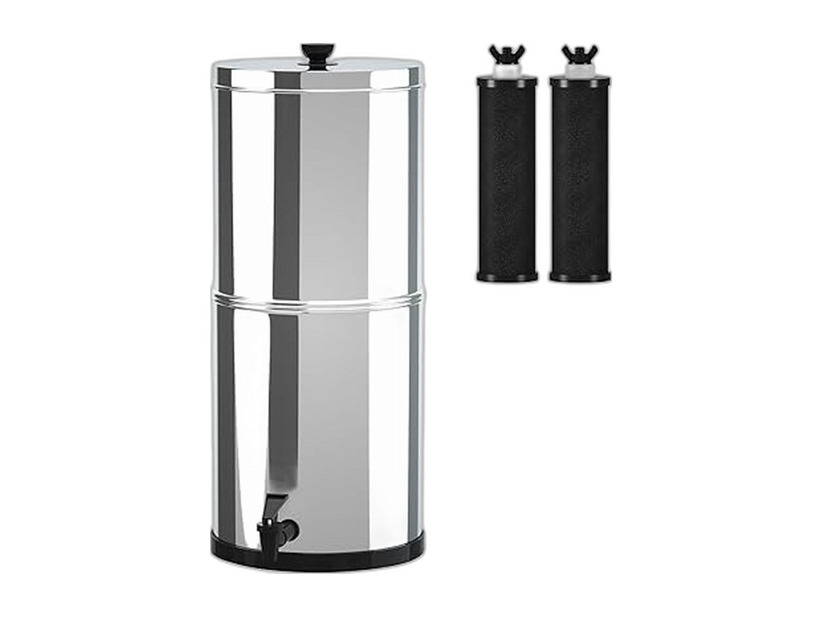 gravity water filter system water filtration bucket on white background
