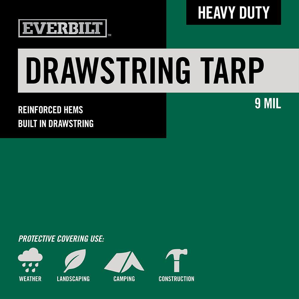 Heavy duty drawstring tarp detail