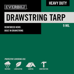 Heavy duty drawstring tarp detail