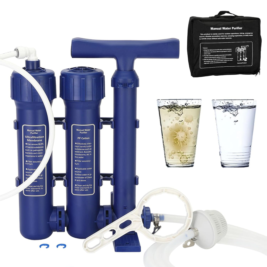 Emergency Hand Pump Water Filter High Volume – product photo on white background