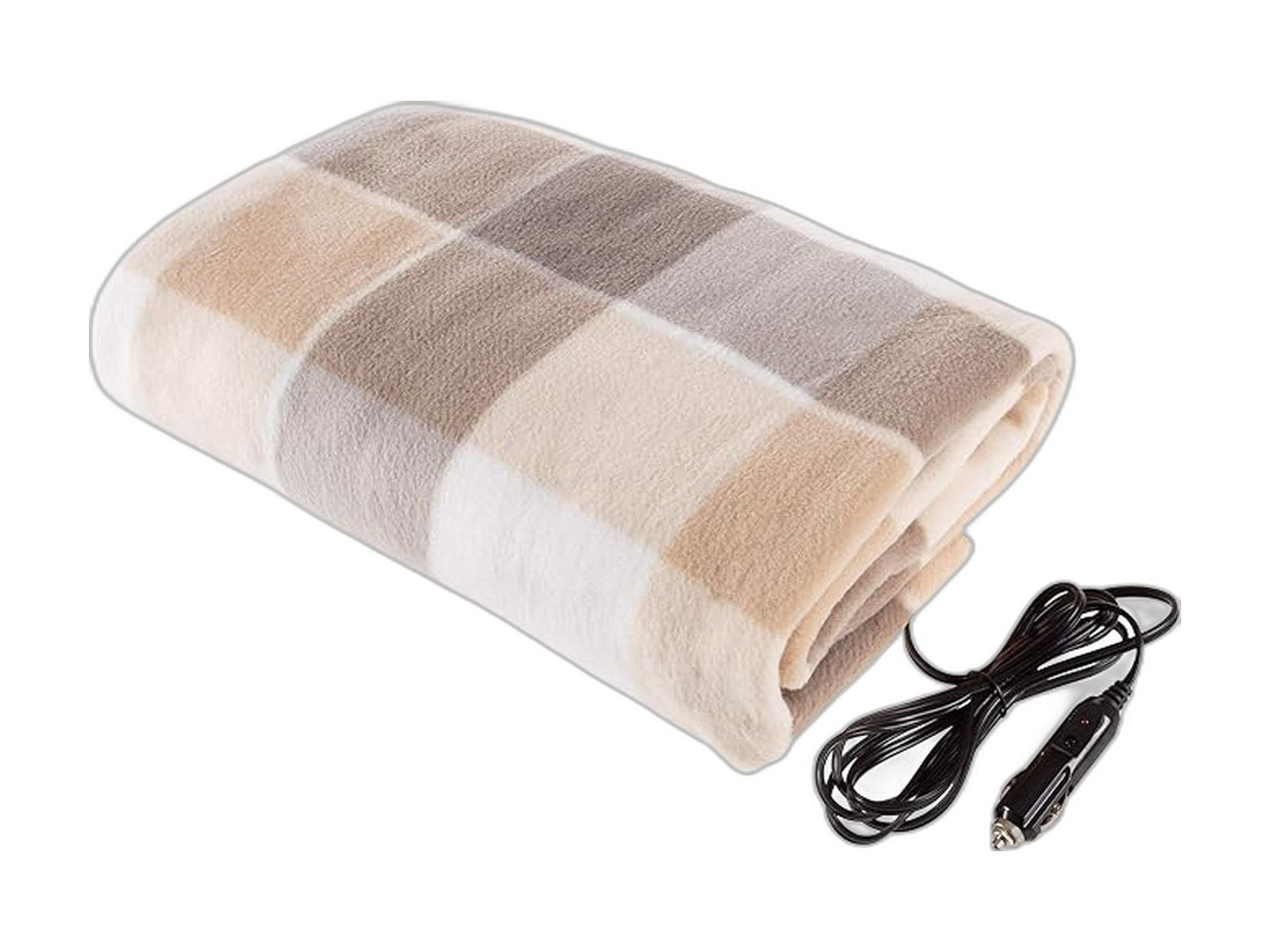heated car blanket 12 volt electric blanket on white background