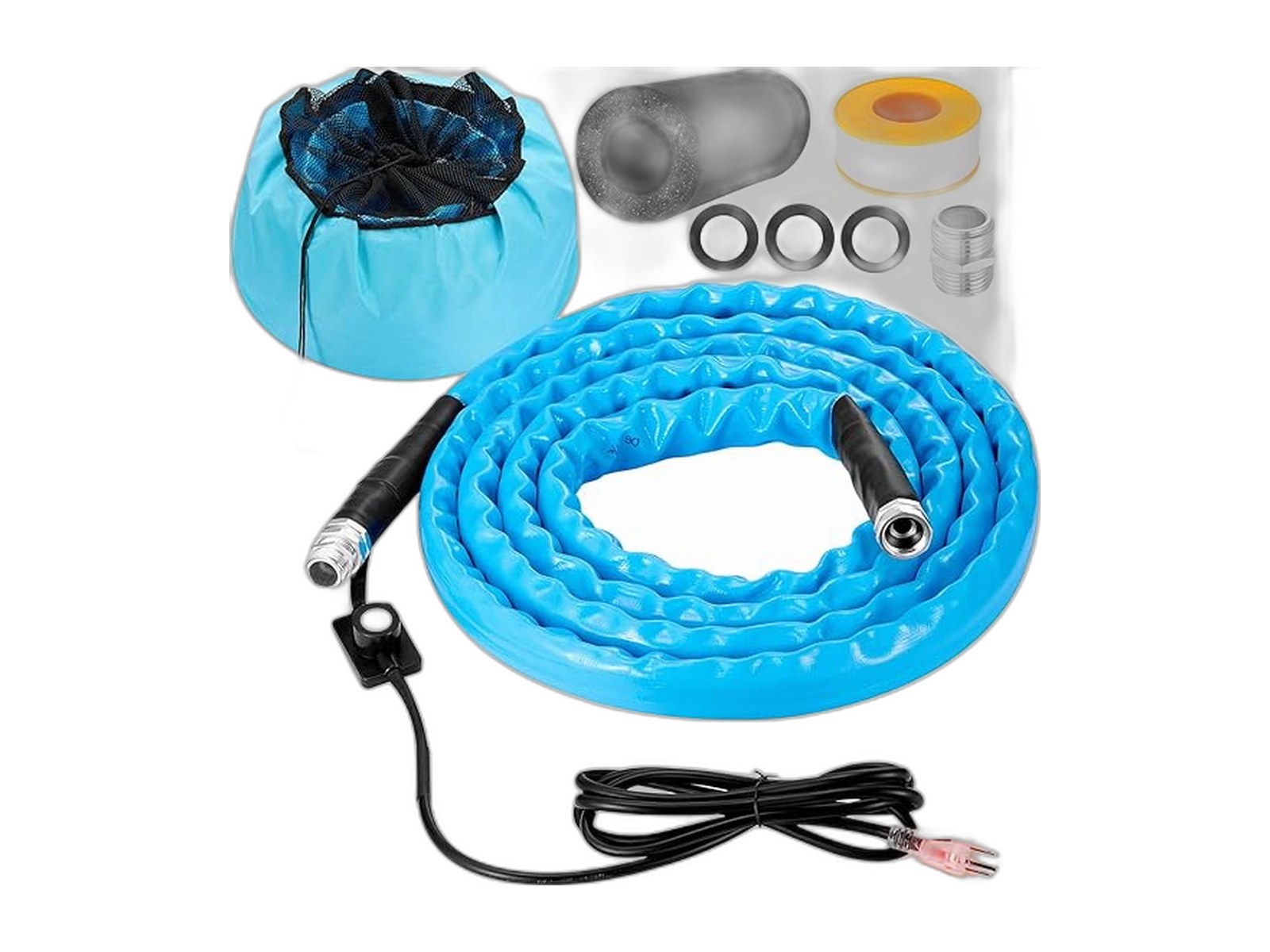 heated water hose for rv 15 ft on white background
