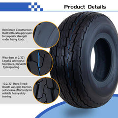 Hi-Run 20.5x8-10 10-ply trailer tire and wheel