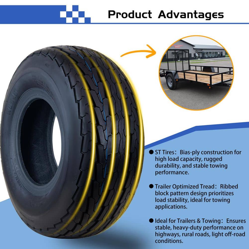 Hi-Run 20.5x8-10 10-ply trailer tire and wheel