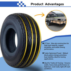 Hi-Run 20.5x8-10 10-ply trailer tire and wheel