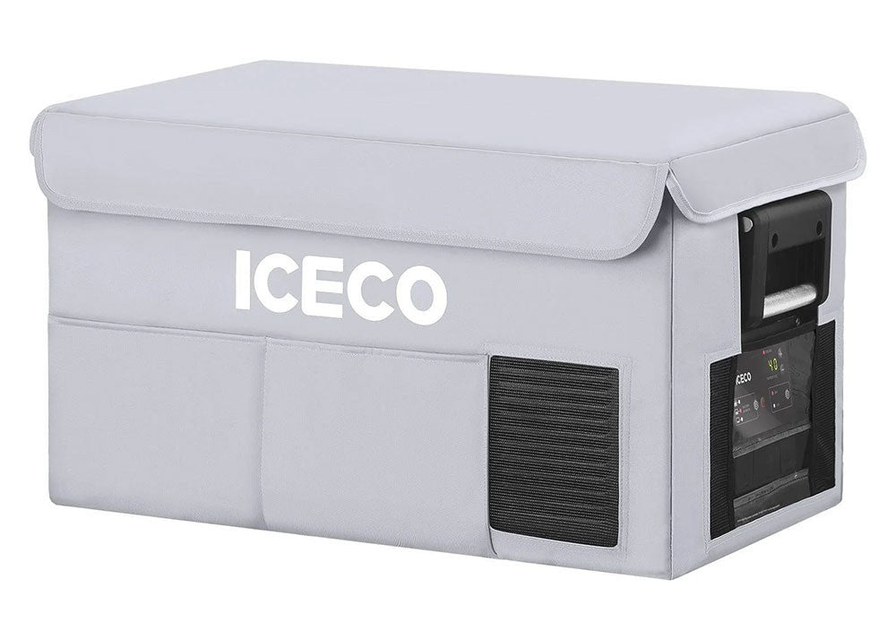 ICECO insulated cover for VL90ProD with fold-over top flap, three-quarter view