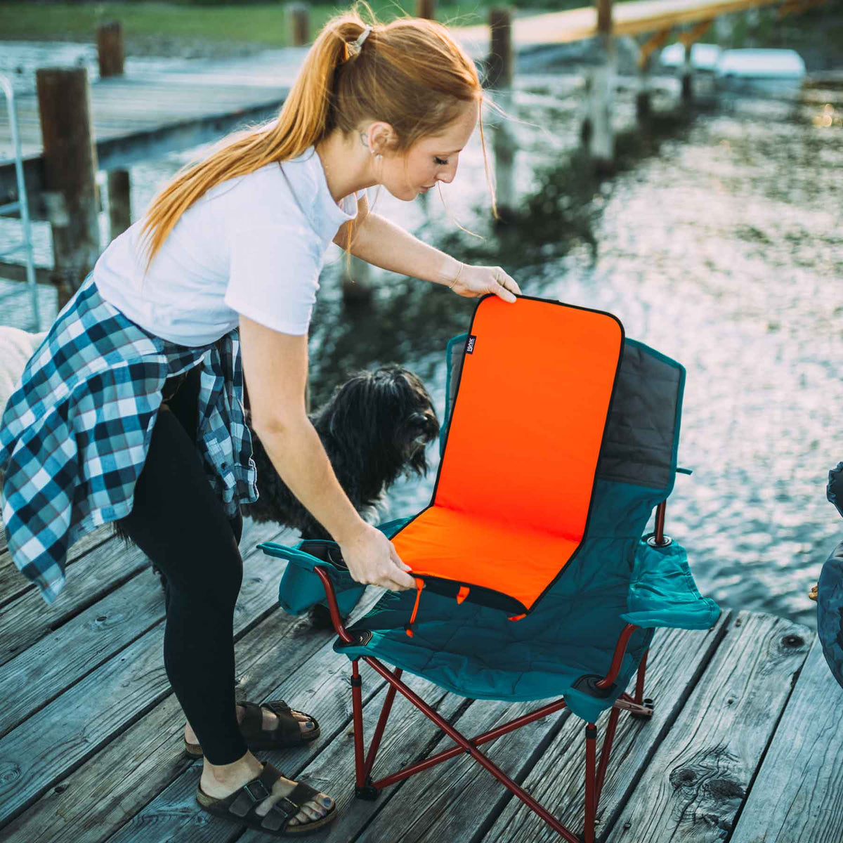 Ignik Backside Heated Pad XL in a camp chair