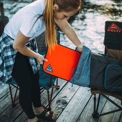Ignik Backside heated seat pad on a camp chair