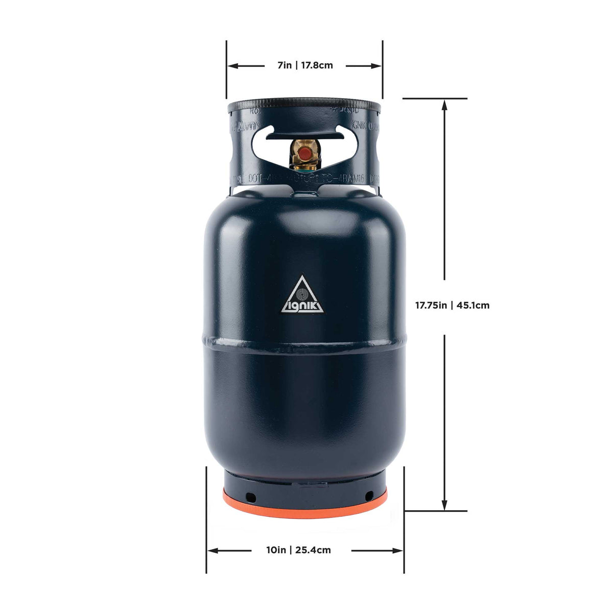 Ignik Gas Growler X Naked 10 lb refillable propane tank in blue