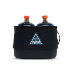 Ignik propane bottle case holding two TapRack bottles