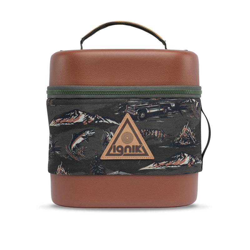 Ignik propane bottle case holding two TapRack bottles
