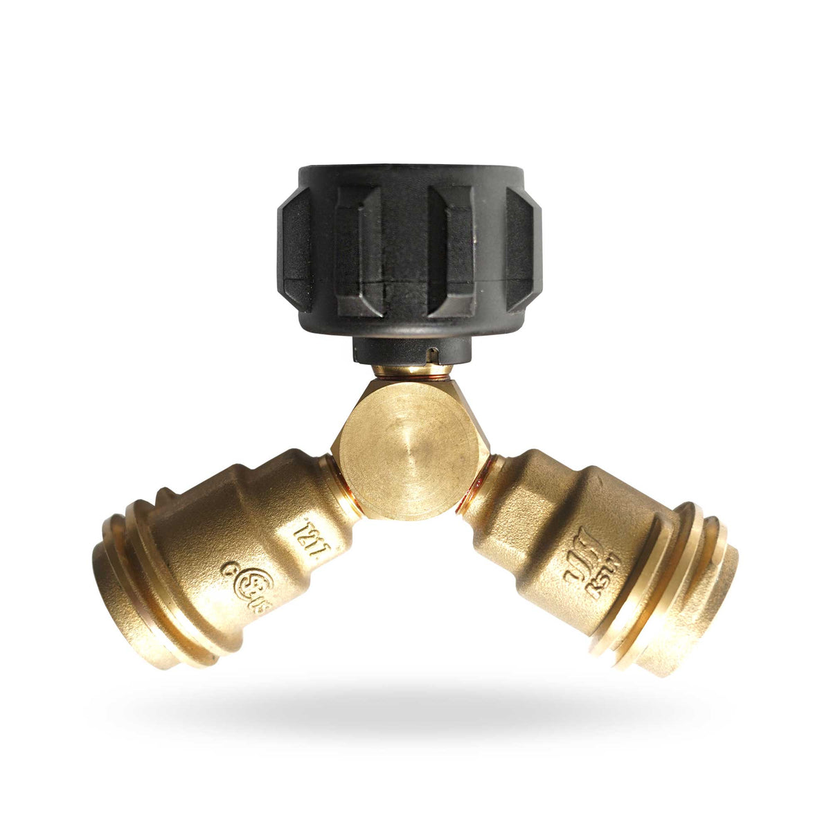 Ignik solid brass propane hose Y-splitter
