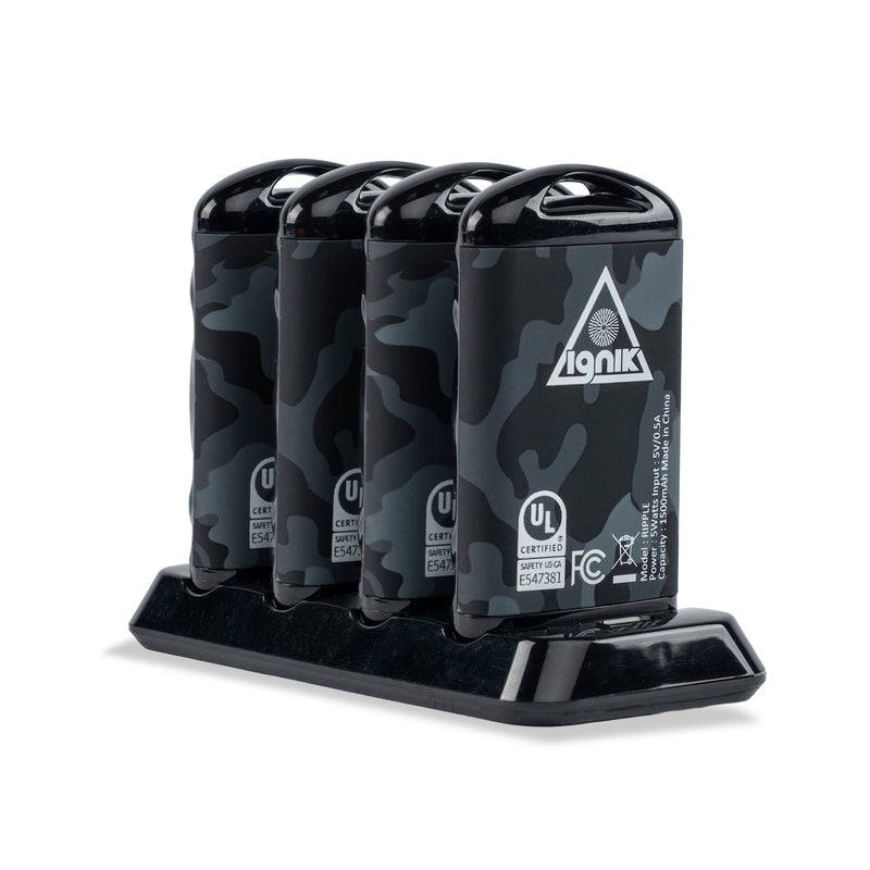 Ignik Ripple rechargeable hand warmers, 4-pack with charging dock