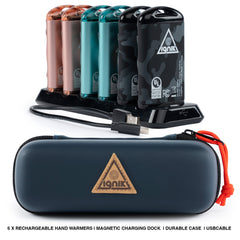 Ignik Ripple rechargeable hand warmers, 6-pack with charging dock