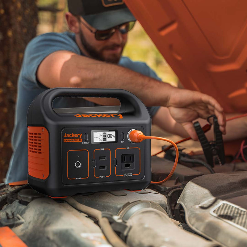 Jackery 12V automobile battery charging cable with alligator clips