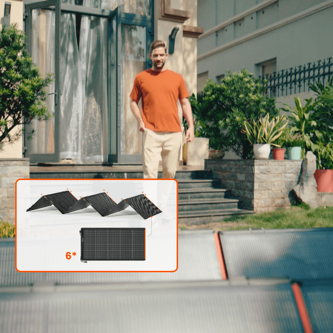 Jackery SolarSaga 500 X six-panel solar array unfolded