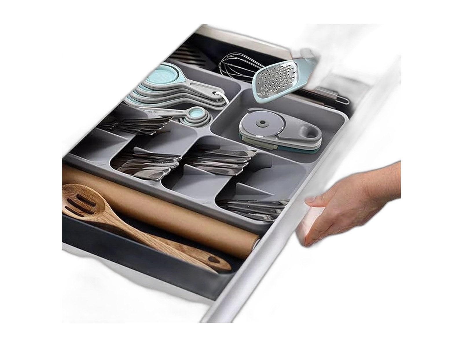 kitchen gadgets set 13 piece space saving cooking on white background