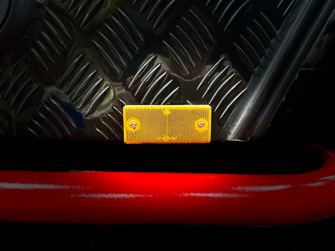 Rectangular Reflector Lights for RV Trailer, Red and Amber – Black Series