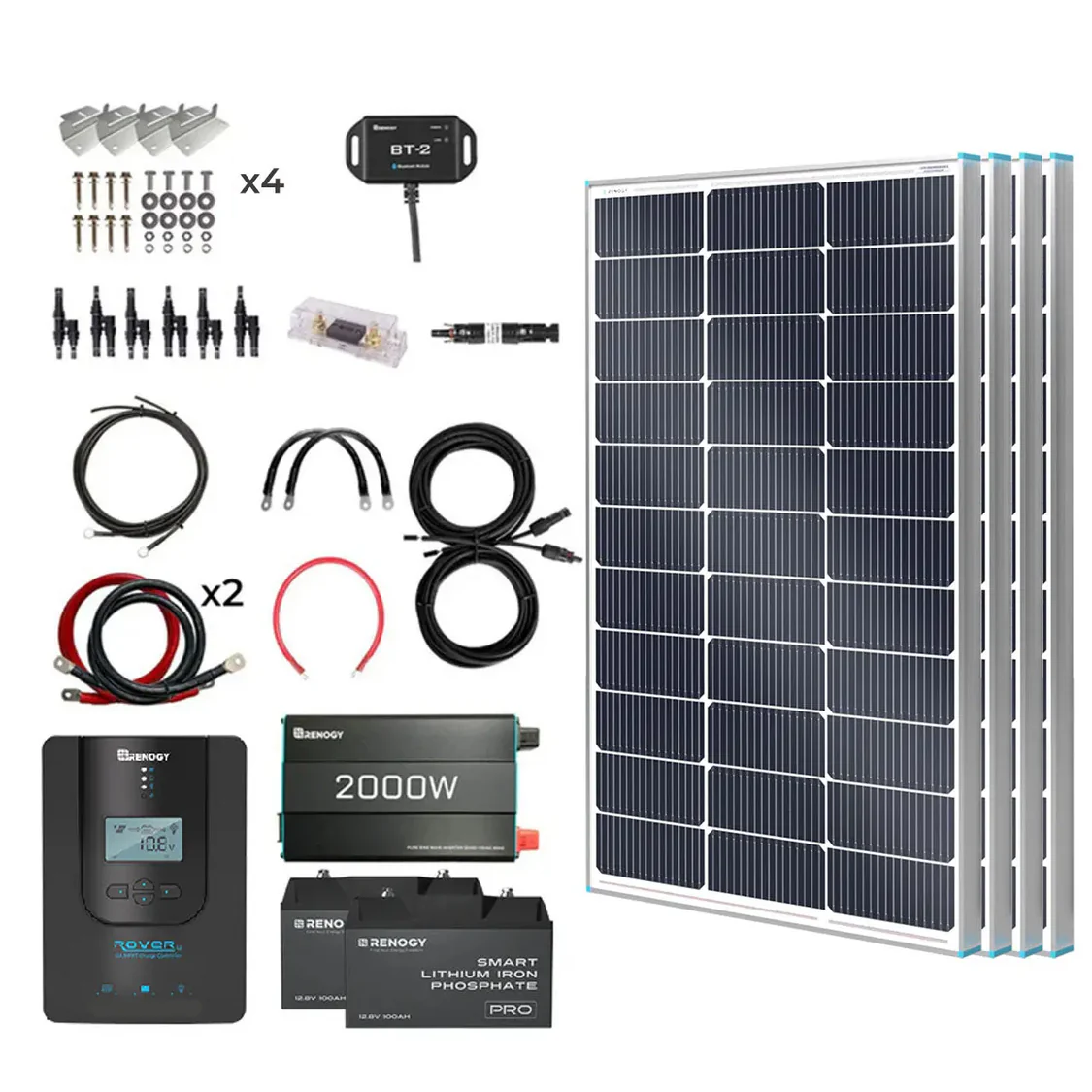 Renogy 400W 12V complete solar kit with batteries