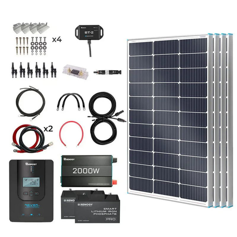 Renogy 400W 12V complete solar kit with batteries