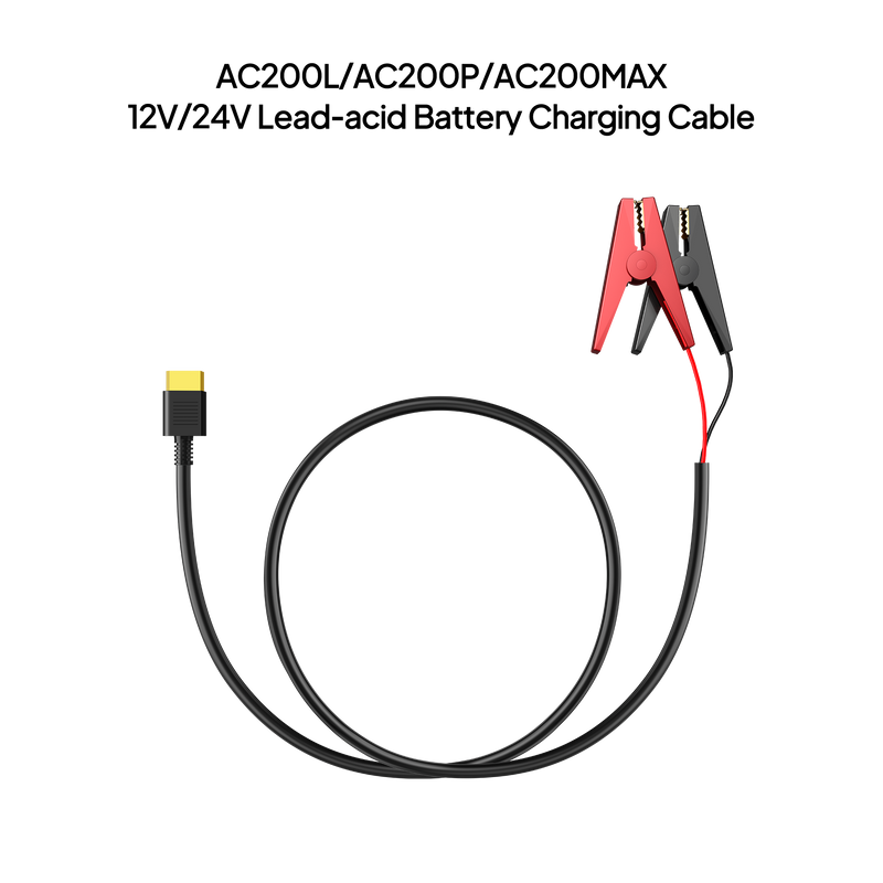 BLUETTI 12V 24V lead-acid battery charging cable with clamps