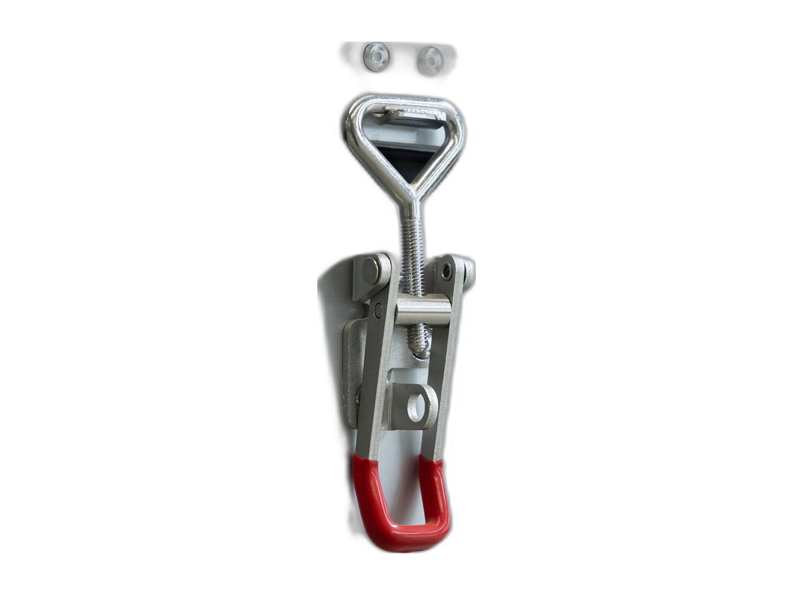 latch for top door in dominator w red rubber on white background