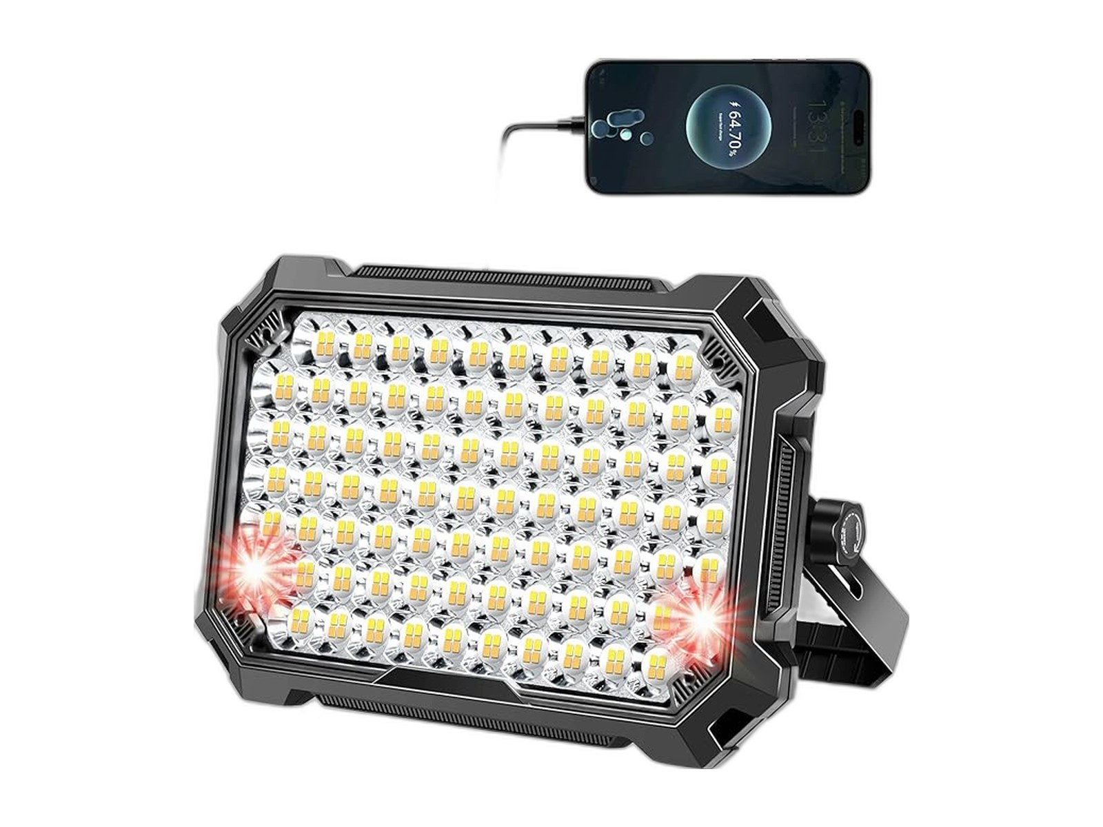 led work light rechargeable outdoor 12000mah work flood on white background