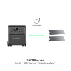 BLUETTI Elite 400 power station with two 200W solar panels