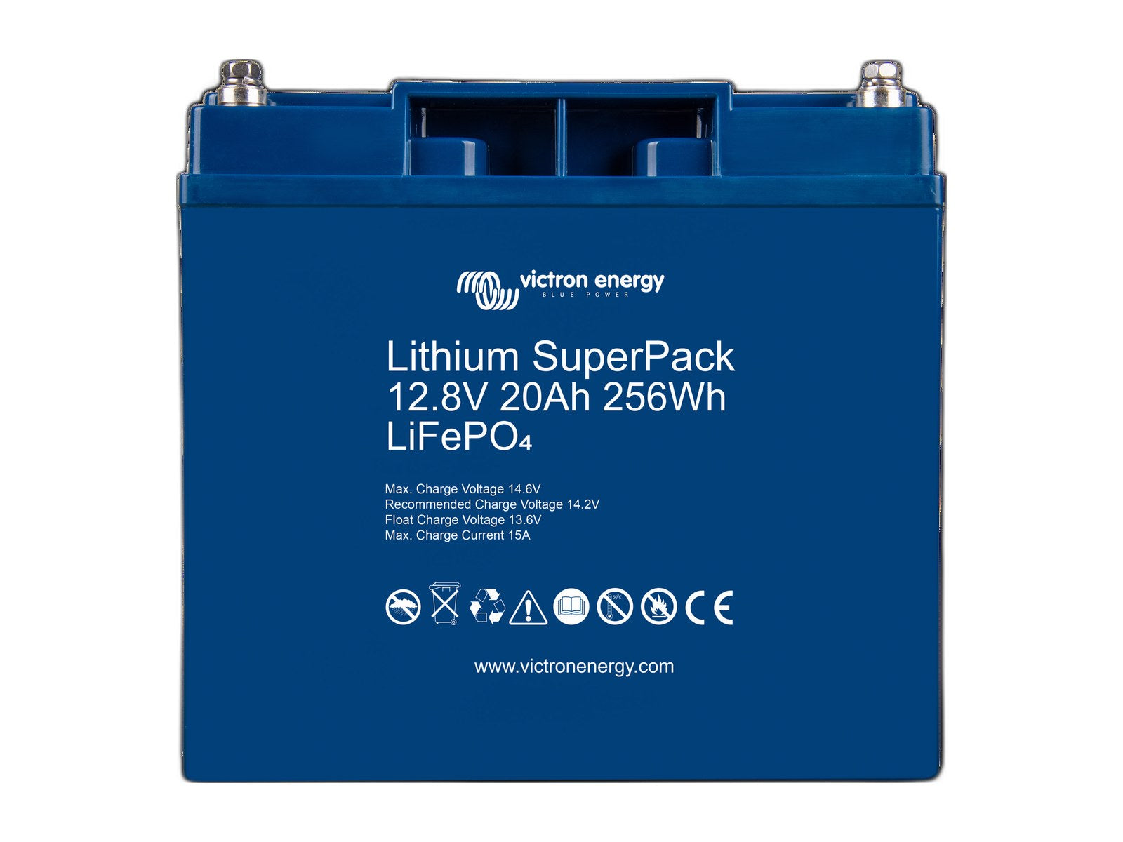 lithium superpack 12 8v 60ah on white background