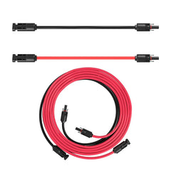 BLUETTI MC4 solar extension cable coiled with male and female ends