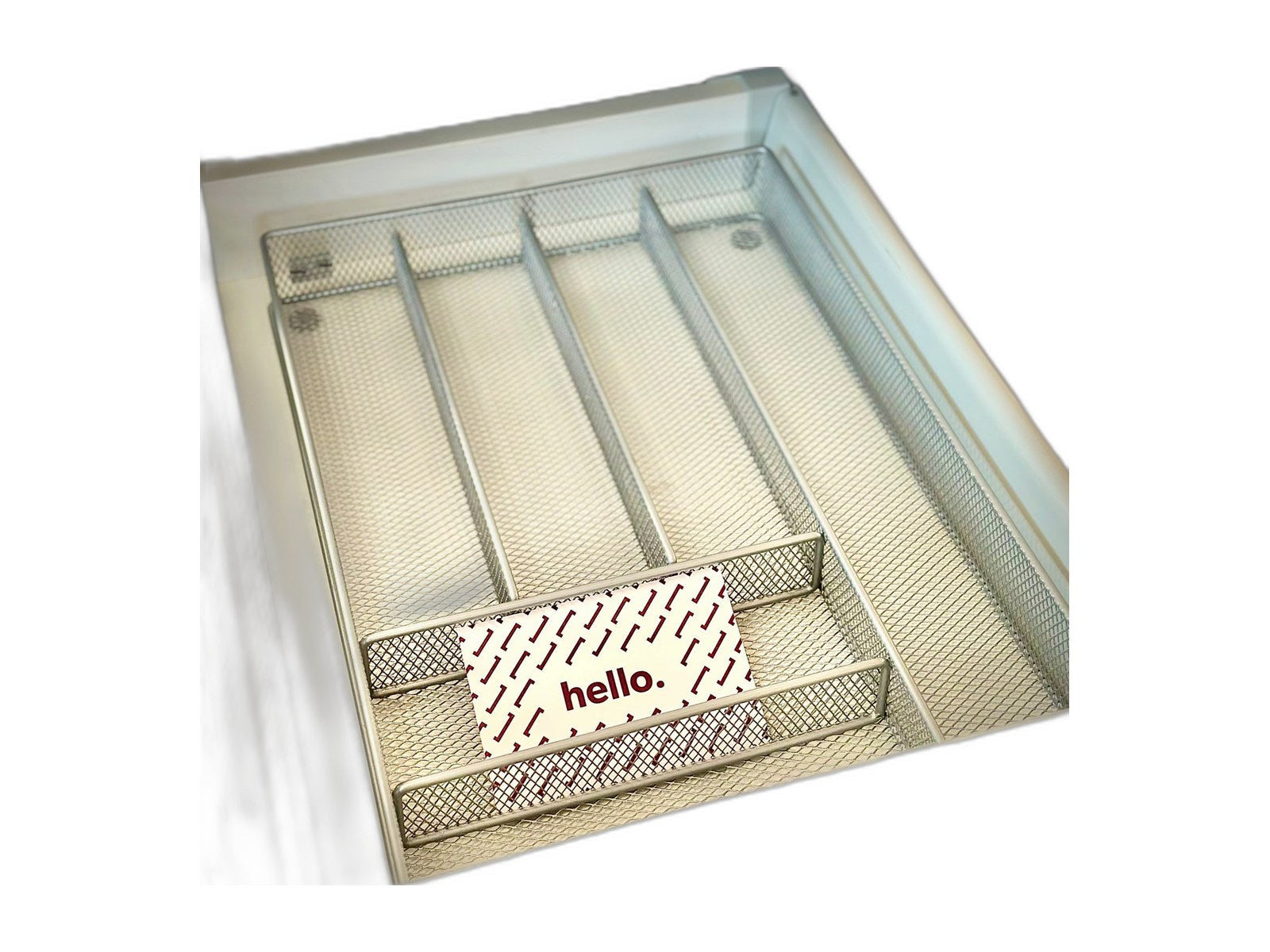 mesh drawer organizer on white background