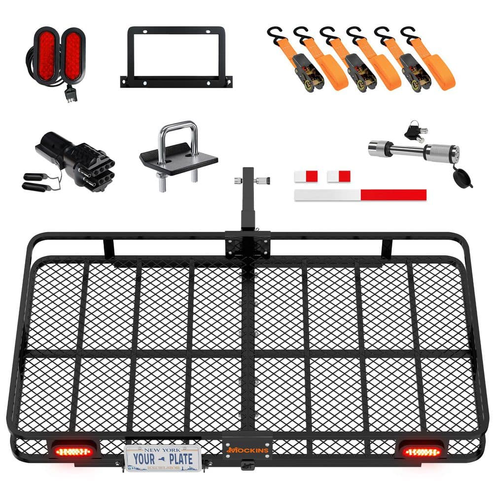 Mockins XL hitch cargo carrier with lights