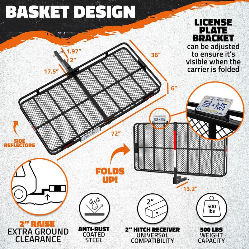 Mockins XL hitch cargo carrier with lights