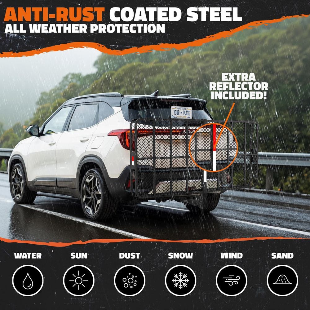 Mockins XL hitch cargo carrier with lights