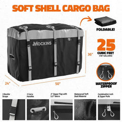 Aluminum hitch cargo carrier with cargo bag