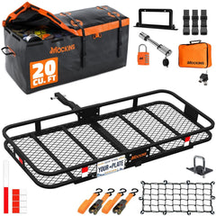 Mockins MA-30 hitch cargo carrier with orange bag